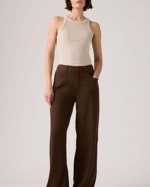 Levi's Cinch Wide Leg Linen Trousers - Brown
