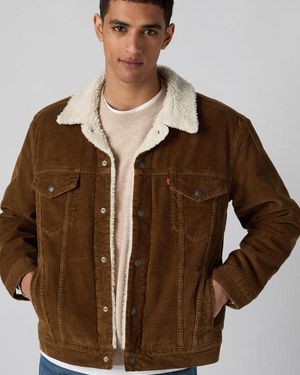 Levi's Corduroy Type Iii Sherpa Trucker Jacket - Bruin
