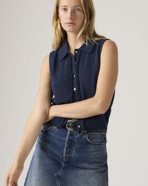 Levi's Supersoft Mini Ruffle Vest Top - Blue
