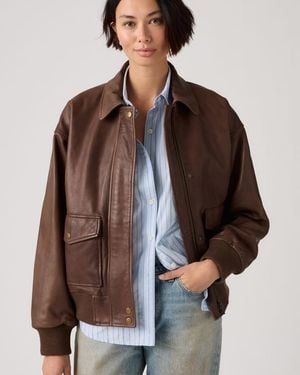 Levi's Kennedy Leather Dad Jacket - Brown