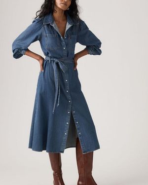 Levi's Journey Long Sleeve Maxi Dress - Blue