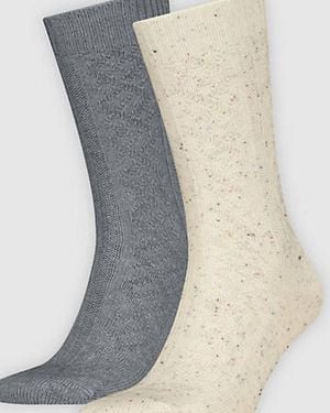 Levi's Regular Cut Cable Argyle Socks 2 Pack - Blue
