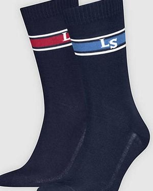 Levi's Regular Cut Logo Socks 2 Pack - Blue