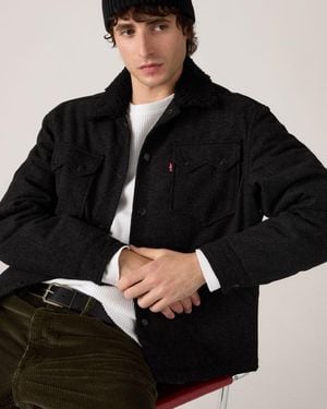 Levi's Veste Trucker Western Laine À Carreaux - Noir