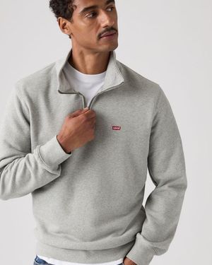 Levi's Original Housemark Quarter Zip Pullover - Grey