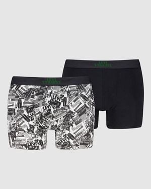 Levi's Newspaper Boxer Brief 2 Pack - Nero