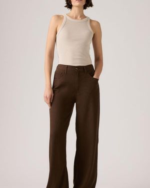 Levi's Cinch Wide Leg Linen Trousers - Brown