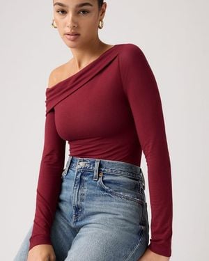 Levi's Clara Off Shoulder Long Sleeve Top - Red