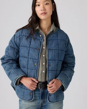 Levi's Poppy Quilted Lightweight Puffer Denim Jacket - Blauw