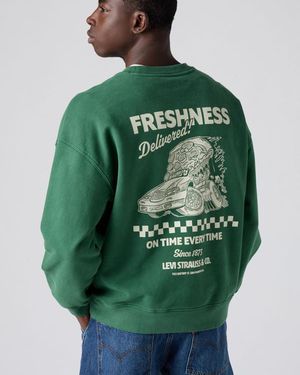 Levi's Sudadera Boxy Graphic Crewneck - Verde