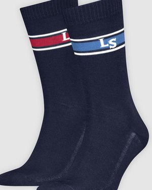Levi's Regular Cut Logo Socks 2 Pack - Blue