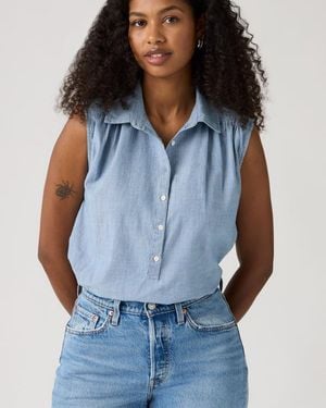Levi's Londyn Short Sleeve Popover Top - Blue