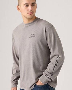 Levi's T Shirt Authentic A Maniche Lunghe Con Stampa - Grigio