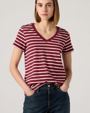 Levi's The Perfect V Neck Tee - Rojo