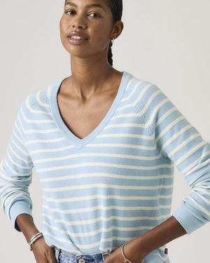 Levi's Supersoft V Neck Pullover Jumper - Blue
