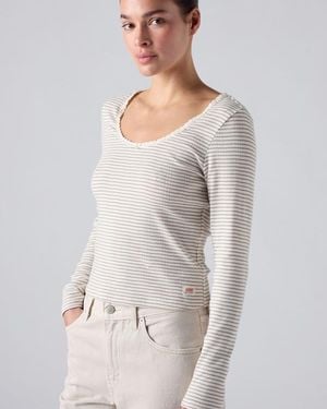 Levi's Dry Goods Pointelle Lace Long Sleeve Top - Meerkleurig