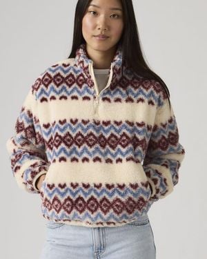 Levi's Gemma Sherpa 1/4 Zip Sweatshirt - Grey