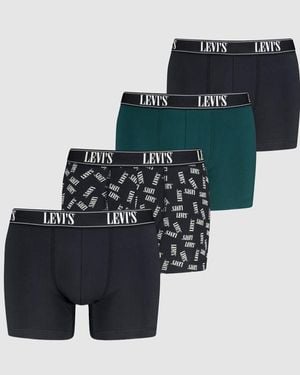 Levi's Serif Boxer Brief 4 Pack - Nero