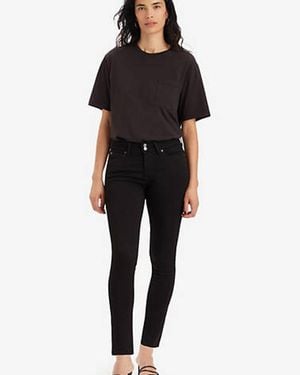 Levi's 711 Double Button Skinny Jeans - Black