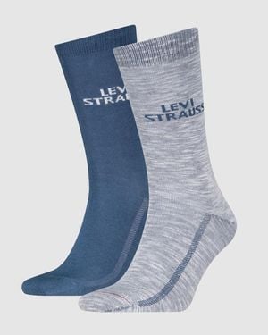 Levi's Regular Cut Plating Yarn Socks 2 Pack - Blue