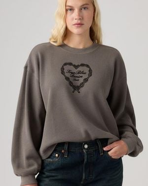 Levi's Graphic Relaxed Waffle Long Sleeve Crewneck Tee - Grijs