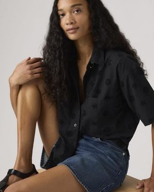 Levi's Novelty Harlie Short Sleeve Cropped Shirt - Black