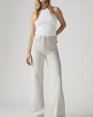 Levi's Ribcage Wide Leg Linnen Broek - Wit