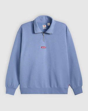 Levi's Relaxed Tab Quarter Zip Fleece - Blue
