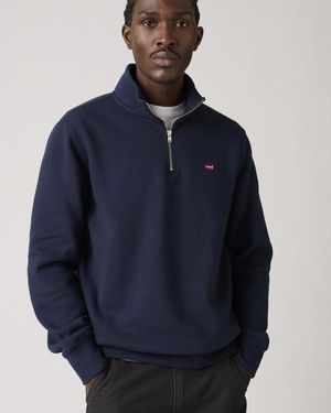 Levi's Original Housemark Quarter Zip Pullover - Blue