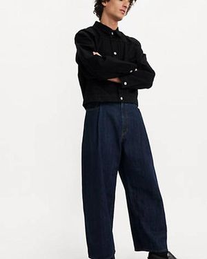 Levi's Jeans Anchos Plisados Recortados - Azul