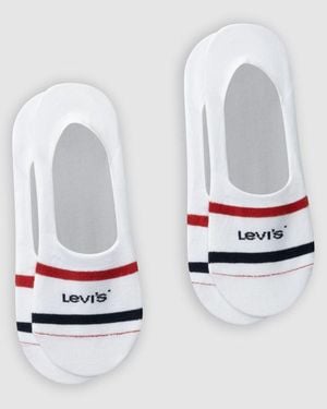 Levi's Mid Cut Footie Sport Socks 2 Pack - White