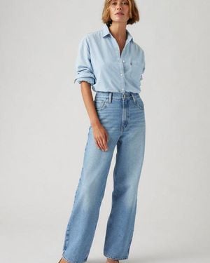 Levi's High Waisted Straight Jeans - Bleu
