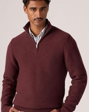 Levi's Housemark Quarter Zip Jumper - Red
