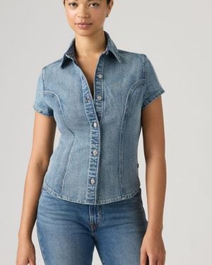 Levi's Short Sleeve Shaped Denim Shirt - Blue