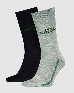 Levi's Regular Cut Plating Yarn Socks 2 Pack - Nero