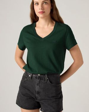 Levi's Favorite Katoenen T Shirt Met V Hals - Groen