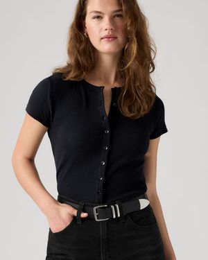 Levi's Rory Button Short Sleeve Top - Black