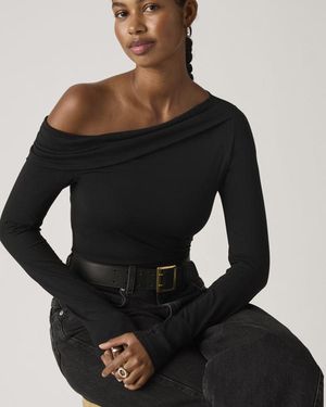 Levi's Clara Off Shoulder Long Sleeve Top - Black