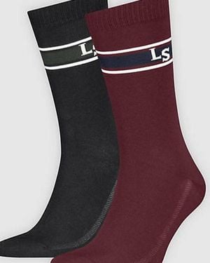 Levi's Regular Cut Logo Socks 2 Pack - Black