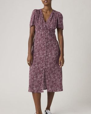 Levi's Paola Midi Kleid Kurzarm - Rot