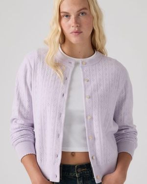 Levi's Supersoft Pointelle Crewneck Cardigan - Morado