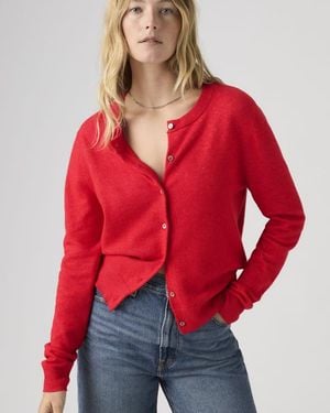 Levi's Supersoft Cardigan Met Ronde Hals - Rood