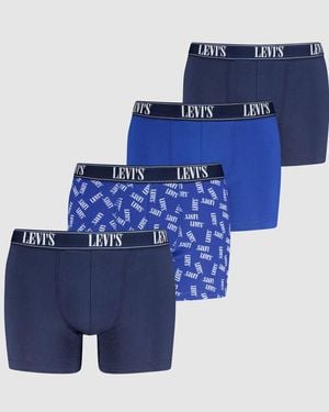Levi's Serif Boxer Brief 4 Pack - Blu
