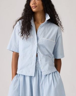 Levi's Novelty Harlie Short Sleeve Cropped Shirt - Blue