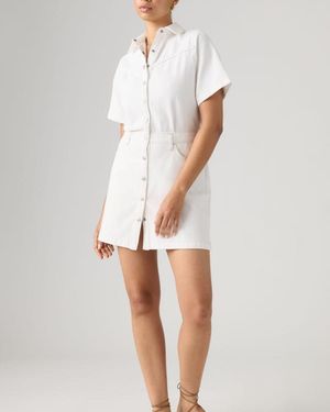 Levi's Short Sleeve Logan Western Lightweight Dress - Blanco