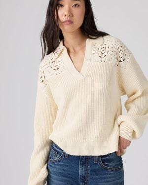 Levi's Bianca Crochet Polo Jumper - Natural
