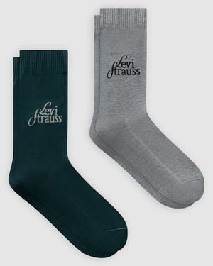 Levi's Regular Cut Logo Socks 2 Pack - Multicolour