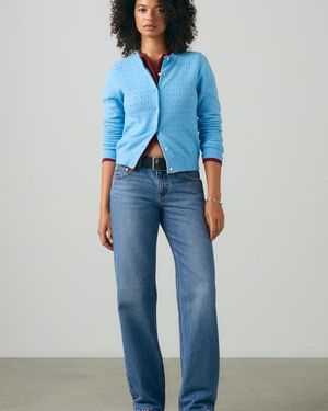 Levi's Supersoft Pointelle Crewneck Cardigan - Blue