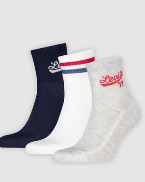 Levi's Calcetines De Altura Media Paquete De 3 Pares - Azul