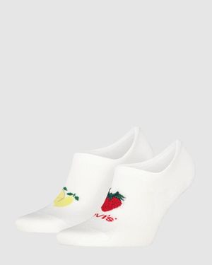 Levi's Footie Fruit Graphic Socks 2 Pack - White